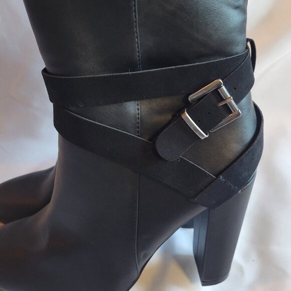 Black Heeled Boot Justfab Dosha Women's Size 9 - Picture 4 of 14